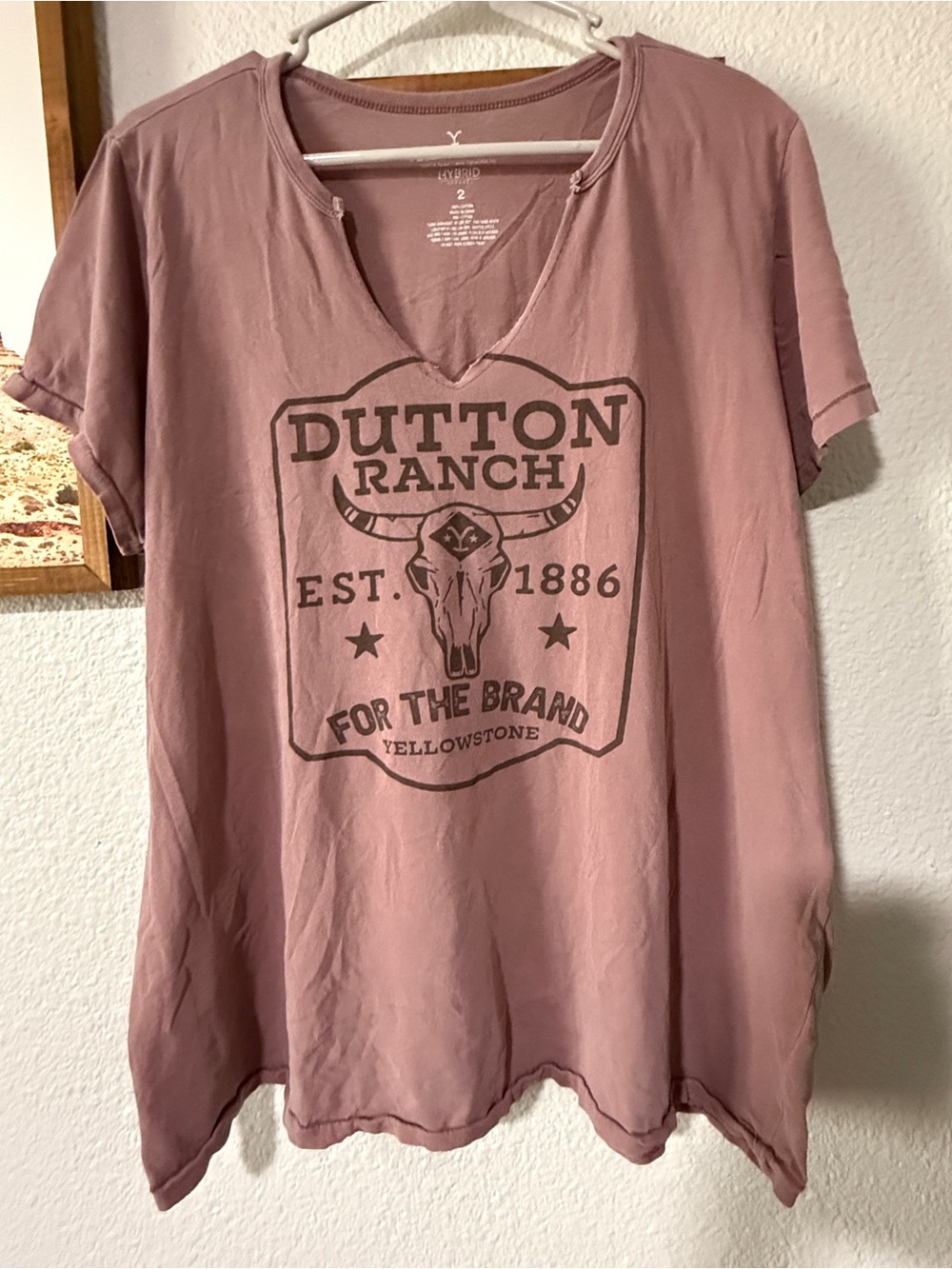 Yellowstone Dutton Ranch Dusty Mauve Graphic Tee Plus Size 2x